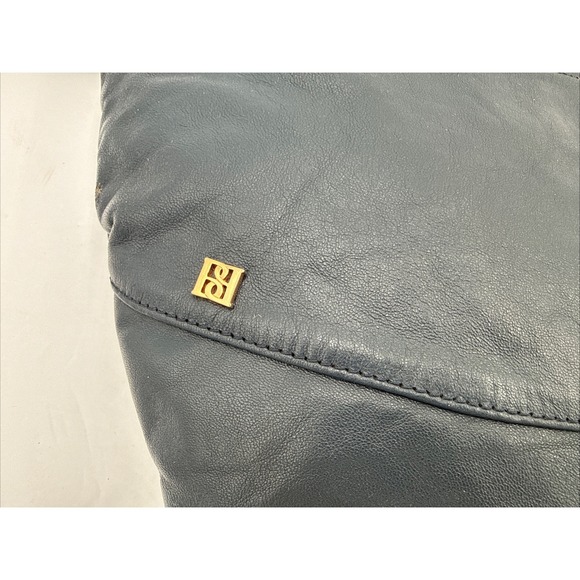 Vintage Italian Borelli Bags Shoulder bag Midnight Blue Leather Boho Purse - Picture 6 of 12